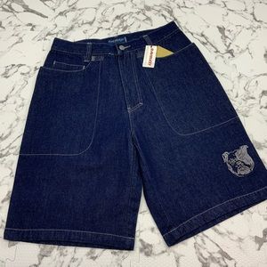 Men's Davoucci Dark Blue Bulldog Denim Shorts